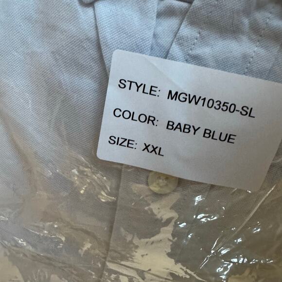 Hawker Rye Slim Fit Long Sleeve Button-Up Shirt Baby Blue NWT Size XXL - Picture 9 of 9